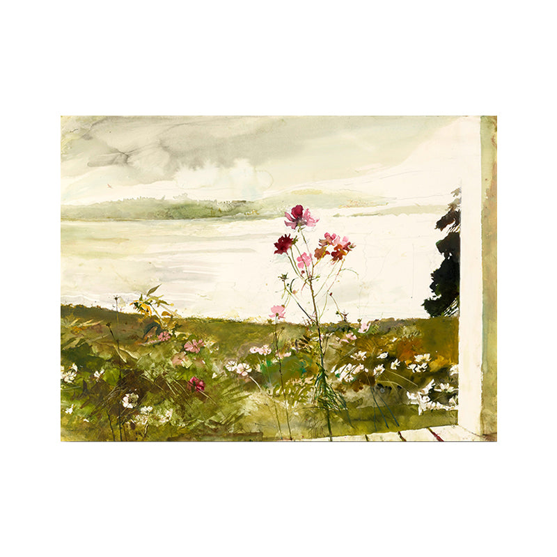 Realist Andrew Wise Scenery Painting Green Textured Wall Art for Living Room Clearhalo 'Art Gallery' 'Canvas Art' 'Country Art Gallery' 'French Country' 'Rustic' Arts' 1657287