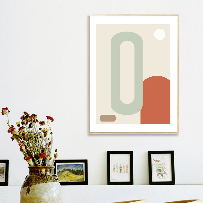 Soft Color Geometric Pattern Canvas Scandinavian Textured Wall Art Decor for Dining Room Clearhalo 'Arts' 'Canvas Art' 1657317