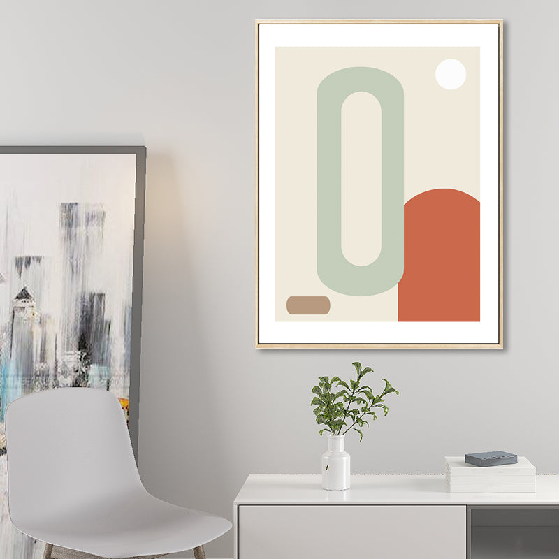 Soft Color Geometric Pattern Canvas Scandinavian Textured Wall Art Decor for Dining Room Clearhalo 'Arts' 'Canvas Art' 1657318