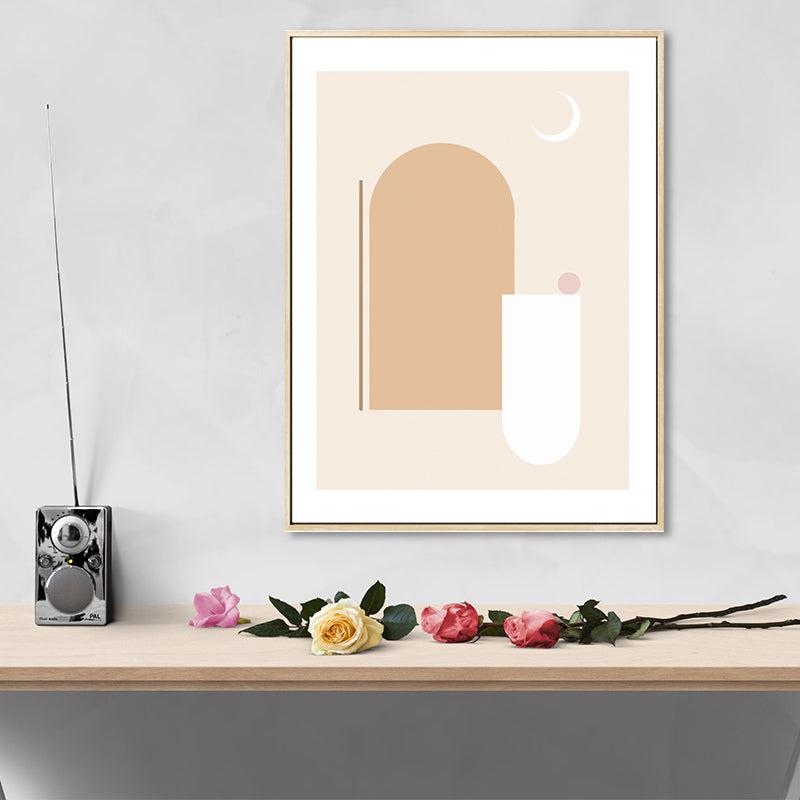 Soft Color Geometric Pattern Canvas Scandinavian Textured Wall Art Decor for Dining Room Clearhalo 'Arts' 'Canvas Art' 1657325