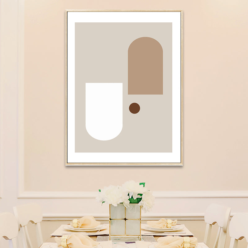 Soft Color Geometric Pattern Canvas Scandinavian Textured Wall Art Decor for Dining Room Clearhalo 'Arts' 'Canvas Art' 1657328