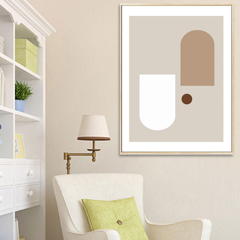 Soft Color Geometric Pattern Canvas Scandinavian Textured Wall Art Decor for Dining Room Clearhalo 'Arts' 'Canvas Art' 1657329