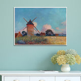 Blue Lighthouse Landscape Painting Impressionism Textured Bedroom Wall Art Clearhalo 'Art Gallery' 'Canvas Art' 'Country Art Gallery' 'French Country' 'Rustic' Arts' 1657332