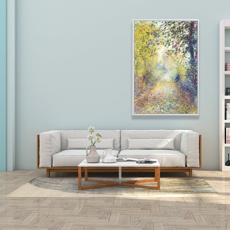 Textured Monet Pool Painting Canvas Rustic Wall Art Print for Family Room, Yellow Yellow Design 2 Clearhalo 'Art Gallery' 'Canvas Art' 'Country Art Gallery' 'French Country' 'Rustic' Arts' 1657386