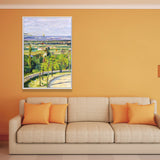 Oil Painting Country Road Canvas Wall Art for House Interior, Green-Purple, Textured Clearhalo 'Art Gallery' 'Canvas Art' 'Country Art Gallery' 'French Country' 'Rustic' Arts' 1657409