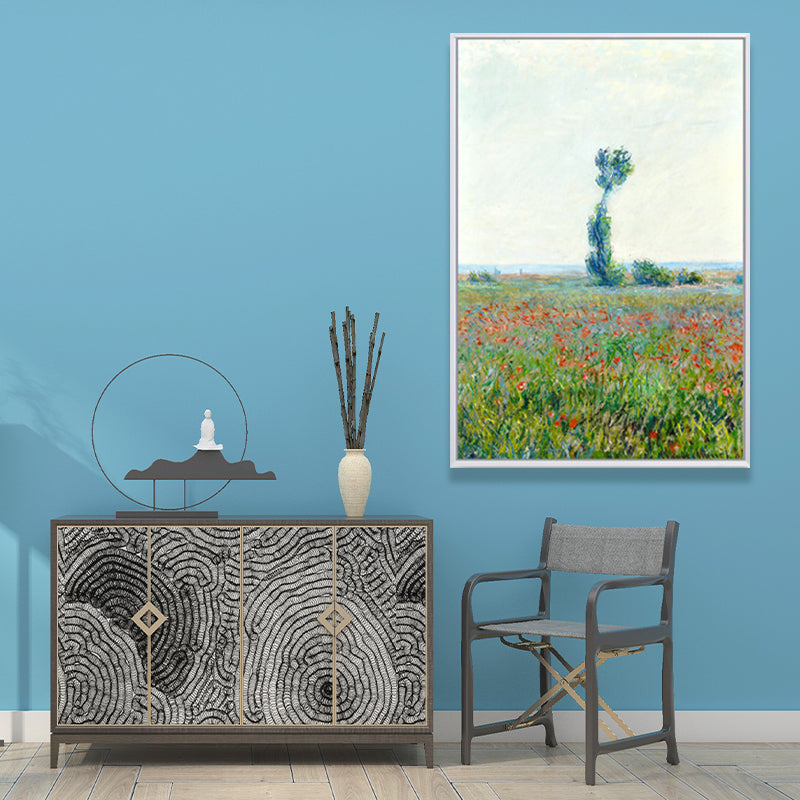 Canvas Green Art Print Farmhouse Monet Blooming Flower Field Painting Wall Decor Green Design 1 Clearhalo 'Art Gallery' 'Canvas Art' 'Country Art Gallery' 'French Country' 'Rustic' Arts' 1657430