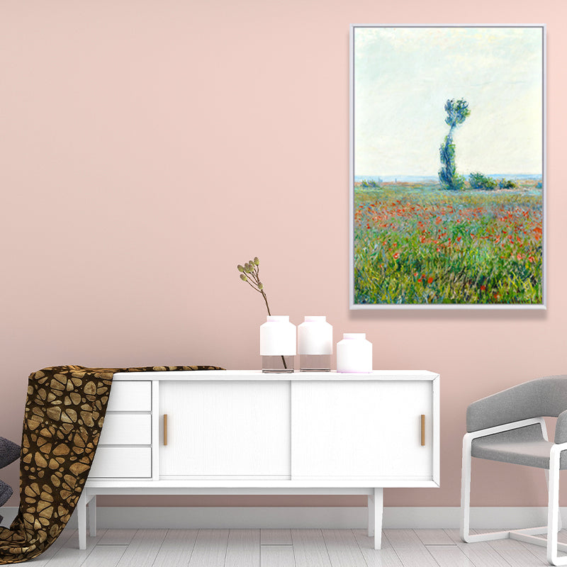 Canvas Green Art Print Farmhouse Monet Blooming Flower Field Painting Wall Decor Clearhalo 'Art Gallery' 'Canvas Art' 'Country Art Gallery' 'French Country' 'Rustic' Arts' 1657431