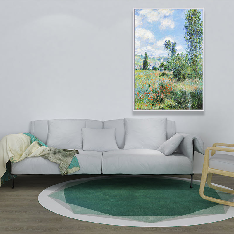 Canvas Green Art Print Farmhouse Monet Blooming Flower Field Painting Wall Decor Clearhalo 'Art Gallery' 'Canvas Art' 'Country Art Gallery' 'French Country' 'Rustic' Arts' 1657438