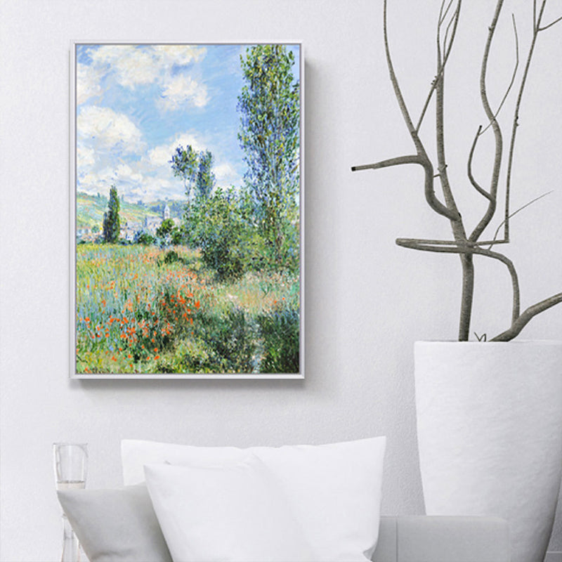 Canvas Green Art Print Farmhouse Monet Blooming Flower Field Painting Wall Decor Clearhalo 'Art Gallery' 'Canvas Art' 'Country Art Gallery' 'French Country' 'Rustic' Arts' 1657439