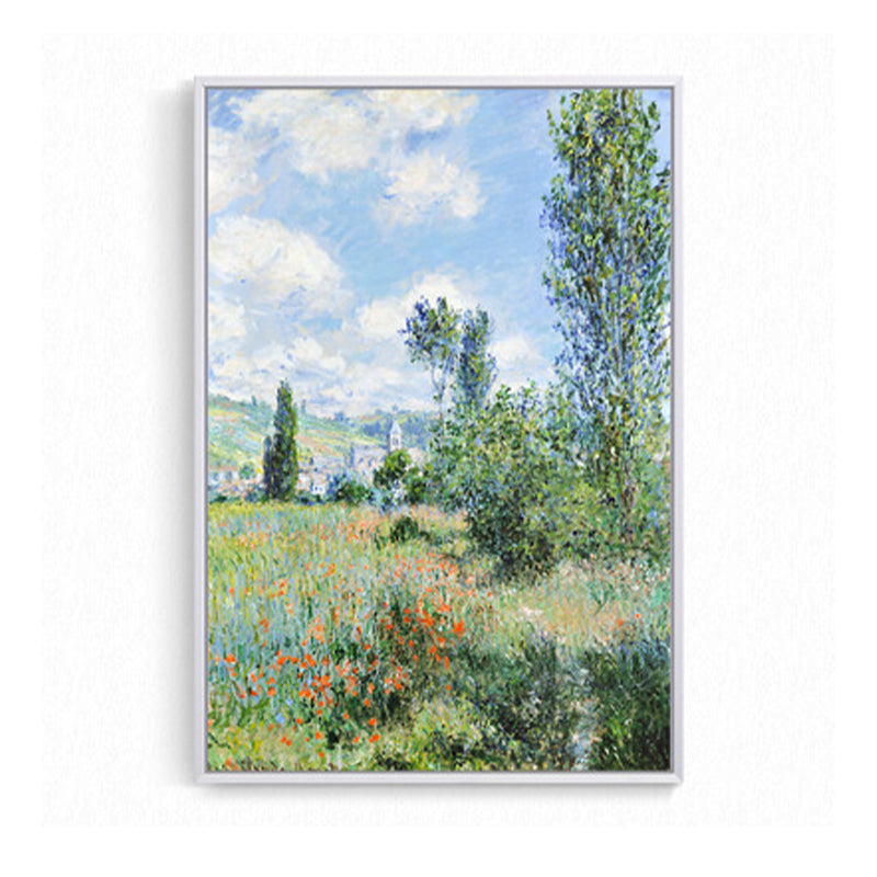 Canvas Green Art Print Farmhouse Monet Blooming Flower Field Painting Wall Decor Clearhalo 'Art Gallery' 'Canvas Art' 'Country Art Gallery' 'French Country' 'Rustic' Arts' 1657440