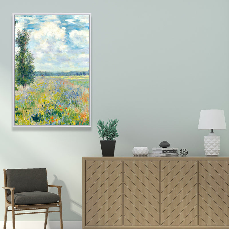 Canvas Green Art Print Farmhouse Monet Blooming Flower Field Painting Wall Decor Green Design 3 Clearhalo 'Art Gallery' 'Canvas Art' 'Country Art Gallery' 'French Country' 'Rustic' Arts' 1657441