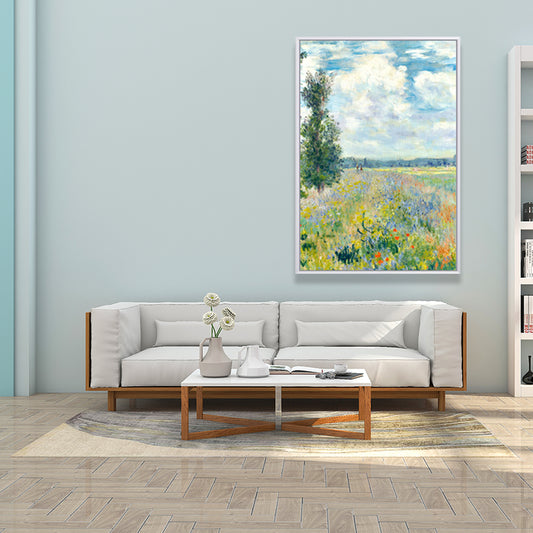 Canvas Green Art Print Farmhouse Monet Blooming Flower Field Painting Wall Decor Clearhalo 'Art Gallery' 'Canvas Art' 'Country Art Gallery' 'French Country' 'Rustic' Arts' 1657442
