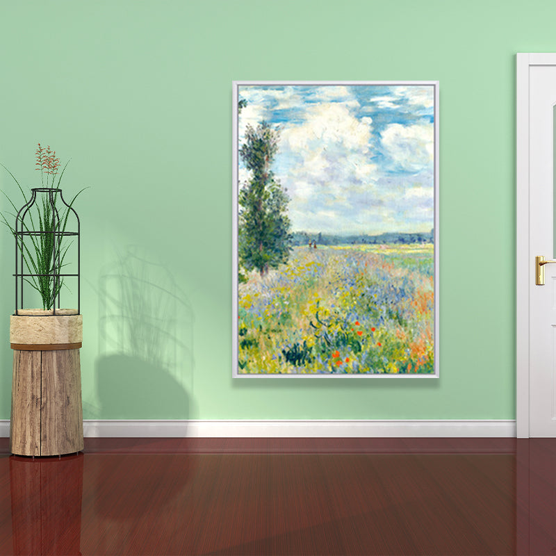 Canvas Green Art Print Farmhouse Monet Blooming Flower Field Painting Wall Decor Clearhalo 'Art Gallery' 'Canvas Art' 'Country Art Gallery' 'French Country' 'Rustic' Arts' 1657443
