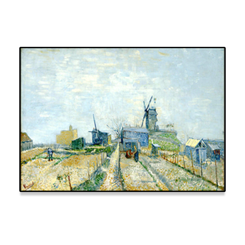 Van Gogh Farmland Wall Art Print Soft Color Canvas Painting for House Decoration Clearhalo 'Art Gallery' 'Canvas Art' 'Country Art Gallery' 'French Country' 'Rustic' Arts' 1657478