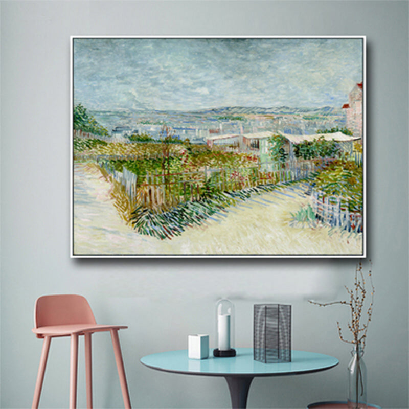 Van Gogh Farmland Wall Art Print Soft Color Canvas Painting for House Decoration Blue Design 2 Clearhalo 'Art Gallery' 'Canvas Art' 'Country Art Gallery' 'French Country' 'Rustic' Arts' 1657482