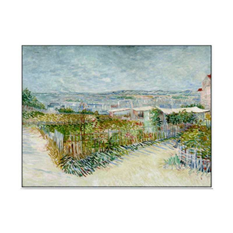 Van Gogh Farmland Wall Art Print Soft Color Canvas Painting for House Decoration Clearhalo 'Art Gallery' 'Canvas Art' 'Country Art Gallery' 'French Country' 'Rustic' Arts' 1657485