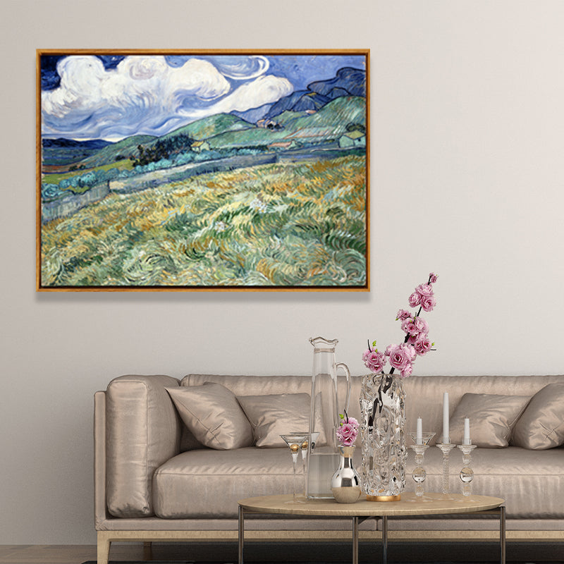 Van Gogh Wheat Field Canvas Art Farmhouse Textured Wall Decor in Soft Color for Room Clearhalo 'Art Gallery' 'Canvas Art' 'Country Art Gallery' 'French Country' 'Rustic' Arts' 1657503