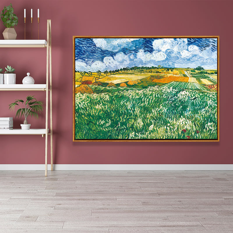 Van Gogh Wheat Field Canvas Art Farmhouse Textured Wall Decor in Soft Color for Room Green Design 3 Clearhalo 'Art Gallery' 'Canvas Art' 'Country Art Gallery' 'French Country' 'Rustic' Arts' 1657512
