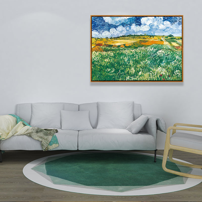 Van Gogh Wheat Field Canvas Art Farmhouse Textured Wall Decor in Soft Color for Room Clearhalo 'Art Gallery' 'Canvas Art' 'Country Art Gallery' 'French Country' 'Rustic' Arts' 1657514