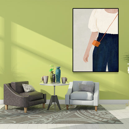 Scandinavian Fashion Girl Wall Decor Pastel Color Canvas Print for Living Room (Multiple Sizes) White Clearhalo 'Arts' 'Canvas Art' 1657531