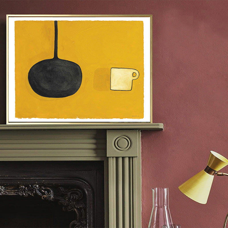 Soft Color Food Painting Canvas Textured Minimalistic Child Bedroom Wall Art Yellow Clearhalo 'Art Gallery' 'Canvas Art' 'Kids' Arts' 1657589