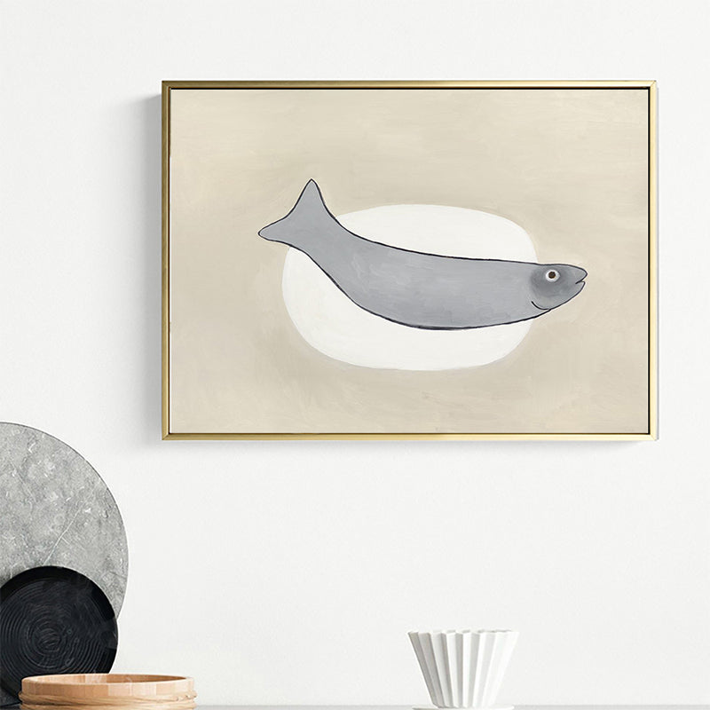 Soft Color Food Painting Canvas Textured Minimalistic Child Bedroom Wall Art Grey Clearhalo 'Art Gallery' 'Canvas Art' 'Kids' Arts' 1657596