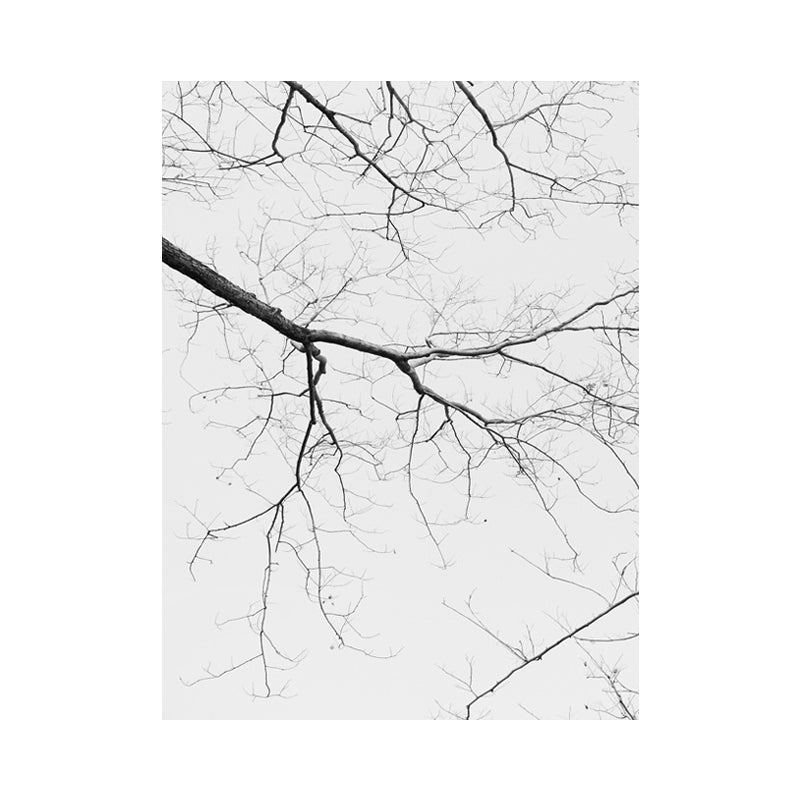 Minimalism Bare Tree Branch Canvas in Grey Textured Wall Art Decor for Living Room Clearhalo 'Art Gallery' 'Canvas Art' 'Contemporary Art Gallery' 'Contemporary Art' 'Minimalism' 'Minimalist Art Gallery' 'Scandinavian' Arts' 1657661