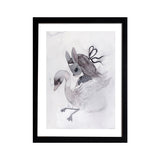 Black Cartoon Canvas Art Bunny Girl Painting Wall Decor for Girls Bedroom, Textured Clearhalo 'Art Gallery' 'Canvas Art' 'Kids' Arts' 1657698