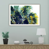 Tropical Palmetto Fan Wall Decor Green and White Botanical Canvas Art for Sitting Room Green Clearhalo 'Art Gallery' 'Canvas Art' 'Coastal Art Gallery' 'Nautical' Arts' 1657725