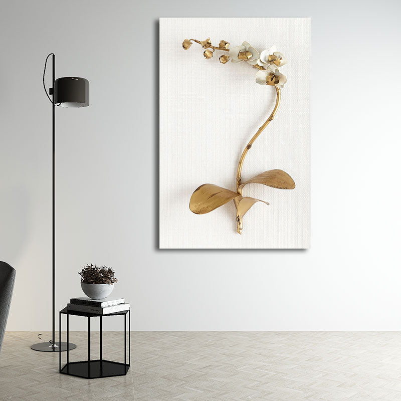 Gold Nordic Canvas Art Branch of Blooming Flower Wall Decoration for Living Room Clearhalo 'Arts' 'Canvas Art' 1657774