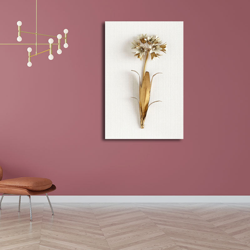 Gold Nordic Canvas Art Branch of Blooming Flower Wall Decoration for Living Room Clearhalo 'Arts' 'Canvas Art' 1657781