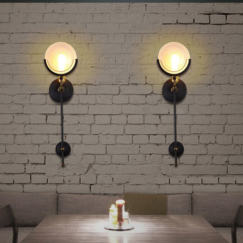 1 Lights Wall Mount Light with Clear Glass Disk Post Modern Wall Lighting for Kitchen Clear Clearhalo 'Cast Iron' 'Glass' 'Industrial wall lights' 'Industrial' 'Middle century wall lights' 'Modern' 'Tiffany' 'Traditional wall lights' 'Wall Lamps & Sconces' 'Wall Lights' Lighting' 165785