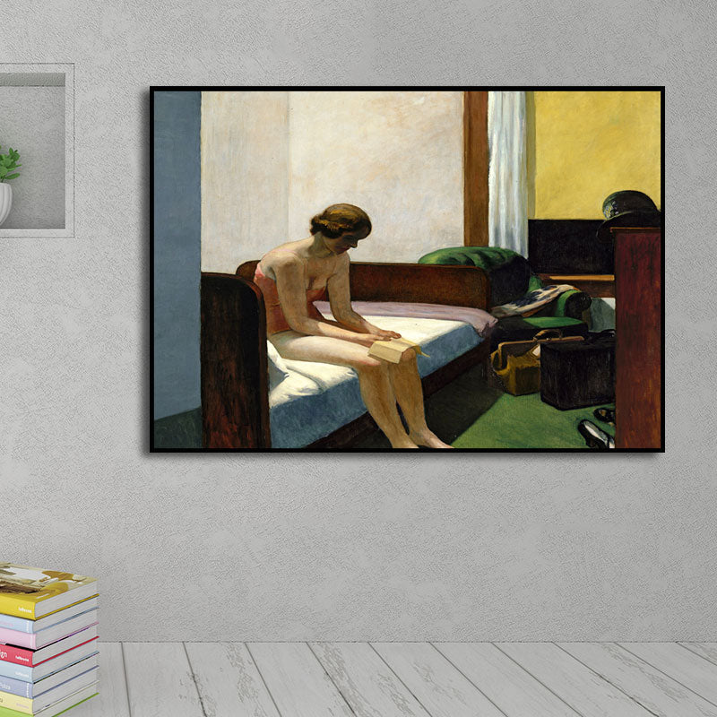 Edward Hotel Room Painting in Yellow-Brown Traditional Canvas Art for Girls Bedroom Clearhalo 'Art Gallery' 'Canvas Art' 'Traditional' Arts' 1657866