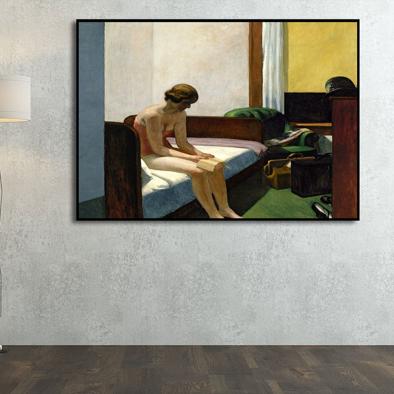 Edward Hotel Room Painting in Yellow-Brown Traditional Canvas Art for Girls Bedroom Clearhalo 'Art Gallery' 'Canvas Art' 'Traditional' Arts' 1657867
