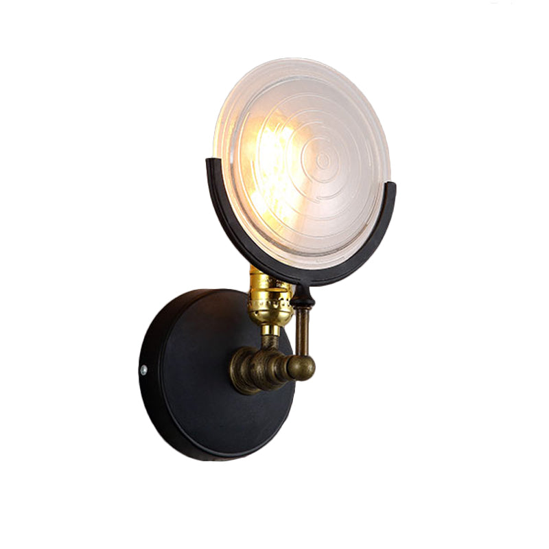 1 Lights Wall Mount Light with Clear Glass Disk Post Modern Wall Lighting for Kitchen Clearhalo 'Cast Iron' 'Glass' 'Industrial wall lights' 'Industrial' 'Middle century wall lights' 'Modern' 'Tiffany' 'Traditional wall lights' 'Wall Lamps & Sconces' 'Wall Lights' Lighting' 165787