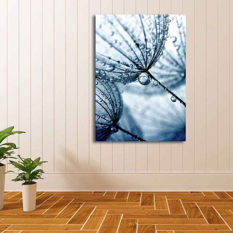 Leaf with Dew Canvas Art Nordic Textured Living Room Wall Decoration in Soft Color Clearhalo 'Arts' 'Canvas Art' 1657903