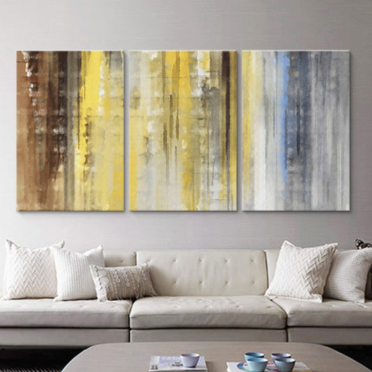 Canvas Multi-Piece Painting Modern Abstract Wall Art Print in Yellow and Brown for Home Yellow Clearhalo 'Art Gallery' 'Canvas Art' 'Contemporary Art Gallery' 'Modern' Arts' 1658025