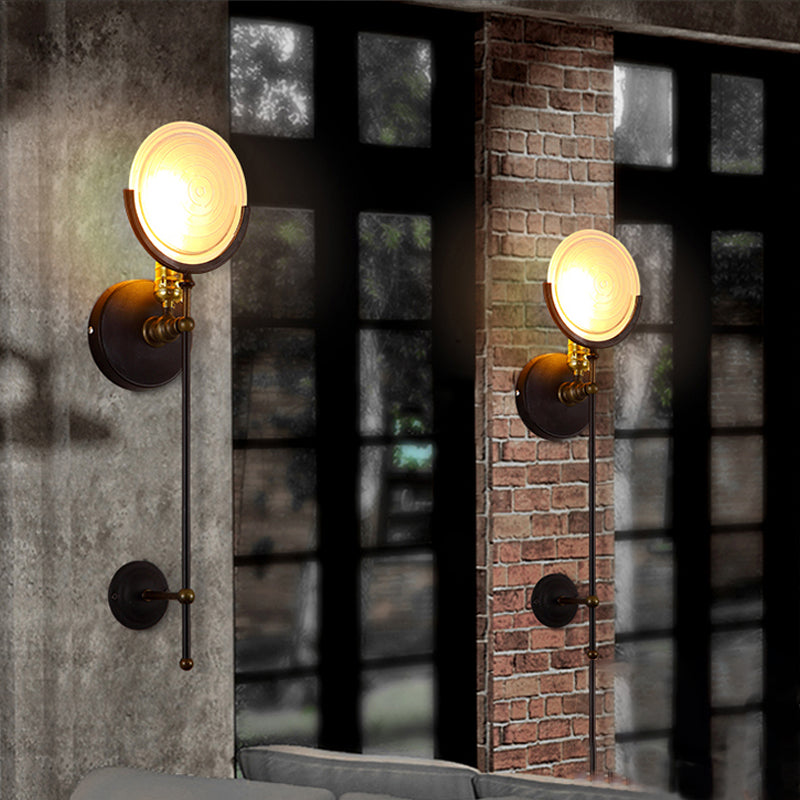 Torch Sconce Light Modern 1 Head Wall Lighting with Clear Glass Disk for Living Room Clear Clearhalo 'Cast Iron' 'Glass' 'Industrial wall lights' 'Industrial' 'Middle century wall lights' 'Modern' 'Tiffany' 'Traditional wall lights' 'Wall Lamps & Sconces' 'Wall Lights' Lighting' 165805