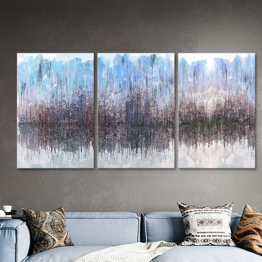 Lake Reflection Scenery Painting Multi-Piece Modernism Living Room Wall Art in Brown Brown Clearhalo 'Art Gallery' 'Canvas Art' 'Contemporary Art Gallery' 'Modern' Arts' 1658072