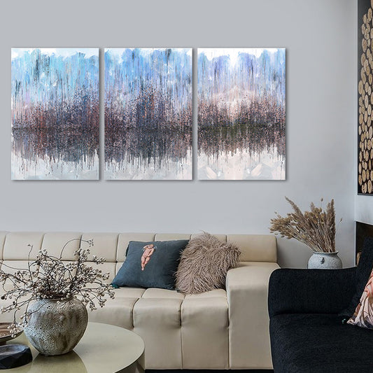 Lake Reflection Scenery Painting Multi-Piece Modernism Living Room Wall Art in Brown Clearhalo 'Art Gallery' 'Canvas Art' 'Contemporary Art Gallery' 'Modern' Arts' 1658073