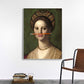 Funny Spoof Woman Portrait Art Print for Girls Room, Dark Color, Textured Surface Clearhalo 'Arts' 'Canvas Art' 1658081