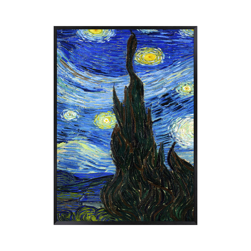 Starry Night Canvas Art Classic Enchanting Van Gogh Painting Wall Decor in Soft Color Clearhalo 'Art Gallery' 'Canvas Art' 'Kids' Arts' 1658169