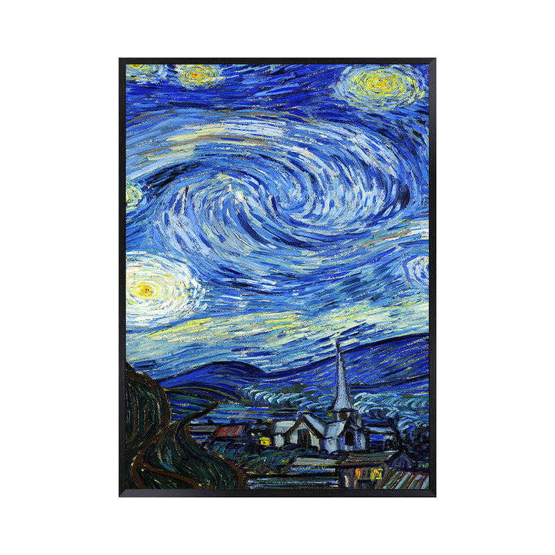 Starry Night Canvas Art Classic Enchanting Van Gogh Painting Wall Decor in Soft Color Clearhalo 'Art Gallery' 'Canvas Art' 'Kids' Arts' 1658177