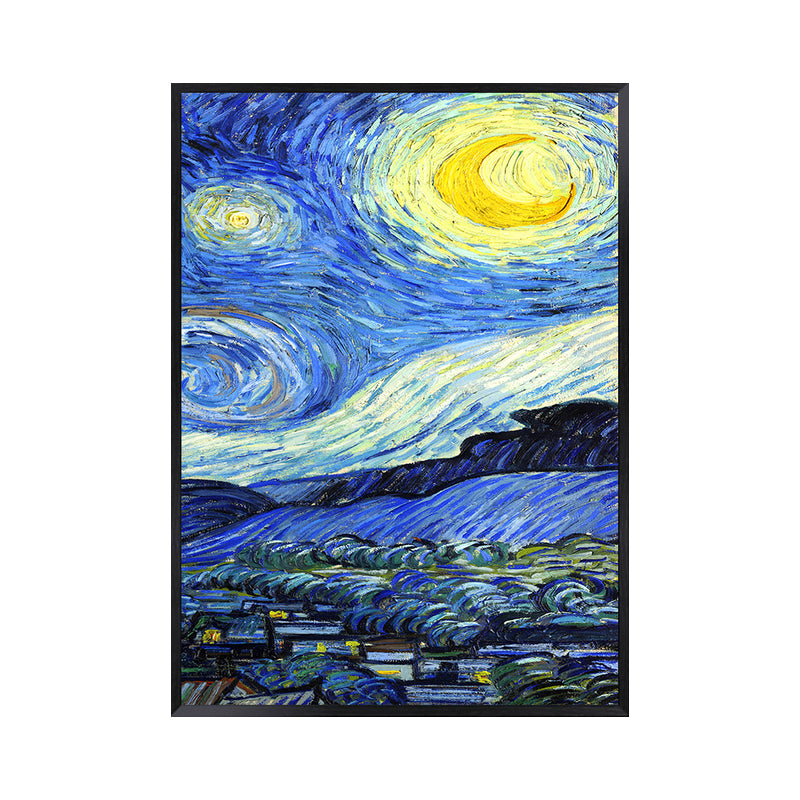 Starry Night Canvas Art Classic Enchanting Van Gogh Painting Wall Decor in Soft Color Clearhalo 'Art Gallery' 'Canvas Art' 'Kids' Arts' 1658181