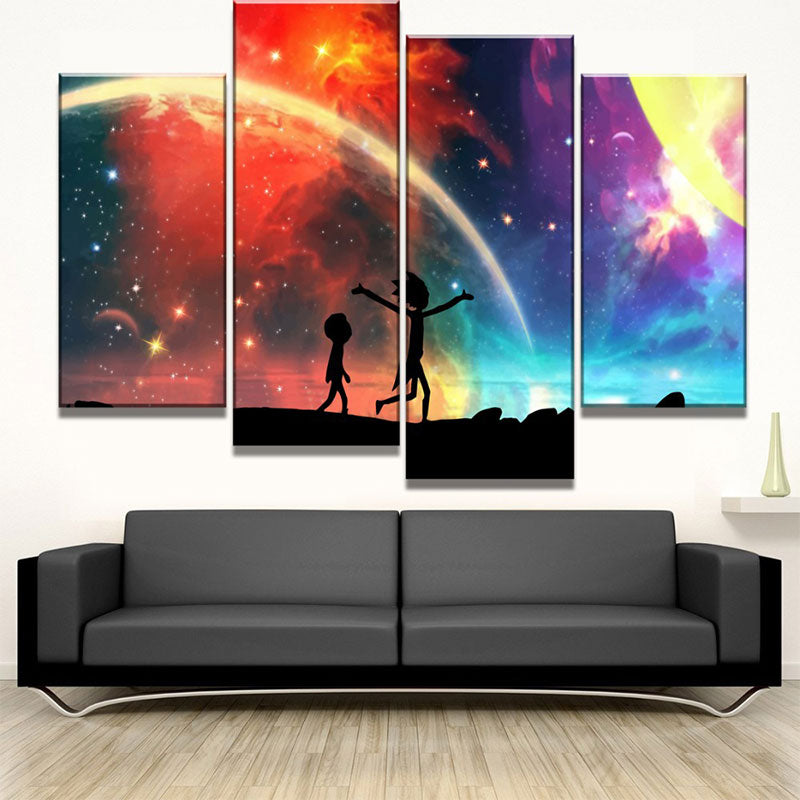 Children's Art Kids Paintings Starry Night Constellation in Purple Wall Art Decor Purple Clearhalo 'Art Gallery' 'Canvas Art' 'Kids' Arts' 1658252