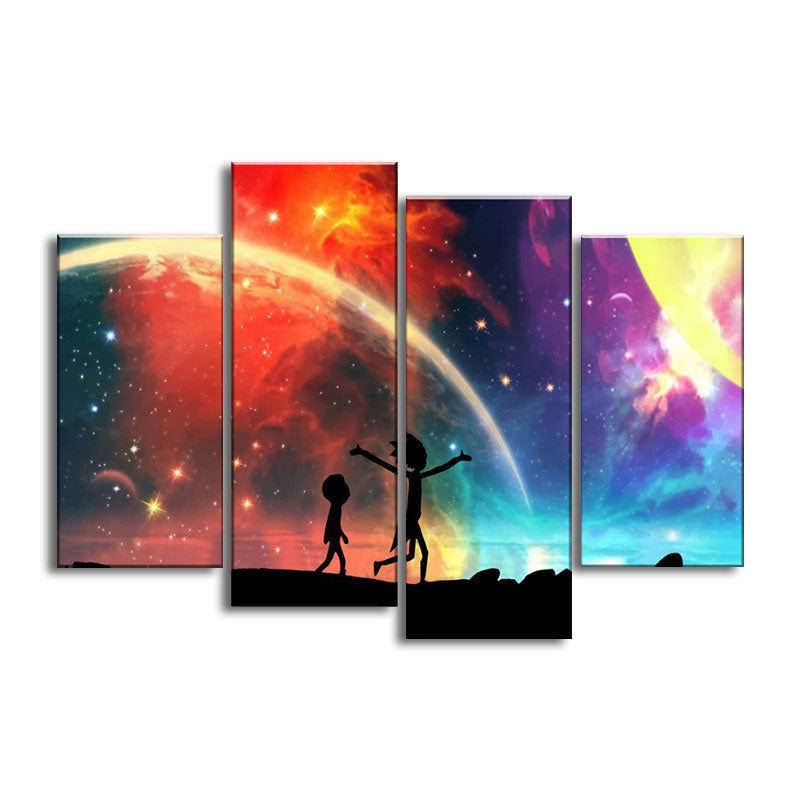 Children's Art Kids Paintings Starry Night Constellation in Purple Wall Art Decor Clearhalo 'Art Gallery' 'Canvas Art' 'Kids' Arts' 1658255
