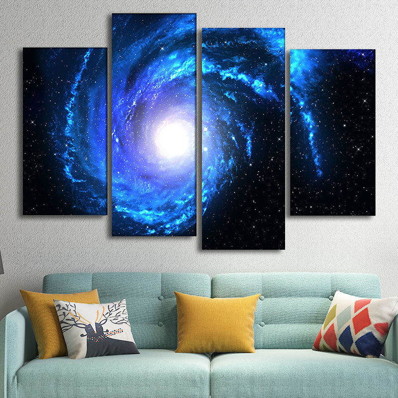 Kids Style Stars Spiral Paintings Dining Room Wall Art Decor in Blue, Multiple Sizes Clearhalo 'Art Gallery' 'Canvas Art' 'Kids' Arts' 1658287