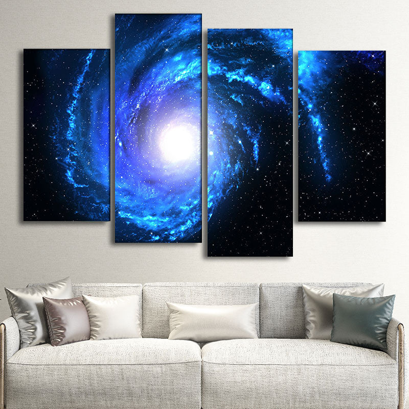 Kids Style Stars Spiral Paintings Dining Room Wall Art Decor in Blue, Multiple Sizes Clearhalo 'Art Gallery' 'Canvas Art' 'Kids' Arts' 1658288