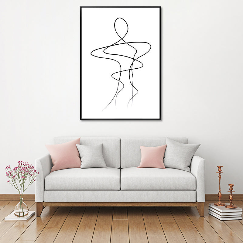 Irregular Line Charcoal Drawings Art Minimalism Style Canvas Painting, Multiple Sizes Clearhalo 'Art Gallery' 'Canvas Art' 'Contemporary Art Gallery' 'Contemporary Art' 'Minimalism' 'Minimalist Art Gallery' 'Scandinavian' Arts' 1658345