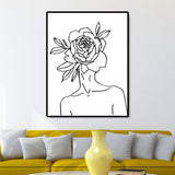 White Figure and Florentine Canvas Textured Minimalism Style Girls Bedroom Painting Clearhalo 'Art Gallery' 'Canvas Art' 'Contemporary Art Gallery' 'Contemporary Art' 'Minimalism' 'Minimalist Art Gallery' 'Scandinavian' Arts' 1658362